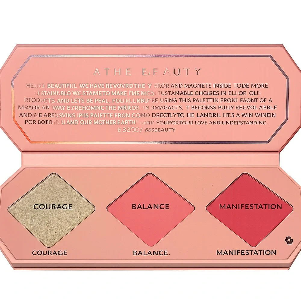 ATHR Beauty Crystal Charged Cheek Palette Vegan Blush Bronzer Highlighter